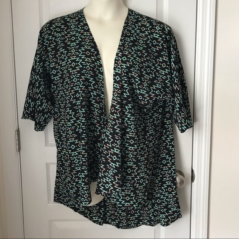 Last Call! - EUC Lularoe Lindsay Aqua and Black M